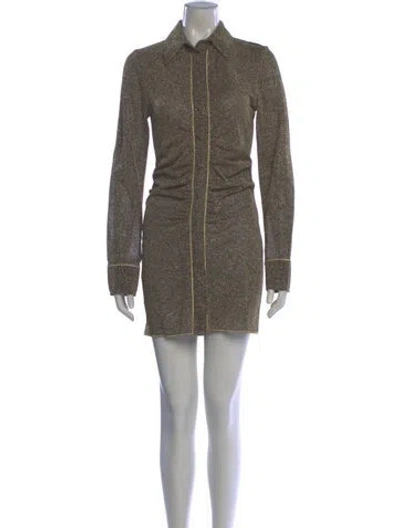 Pre-owned Oseree Mini Dress In Gold