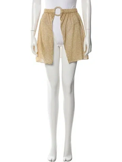 Pre-owned Oseree Mini Skirt In Gold