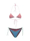 Oseree Lurex-thread Triangle Bikini In Multi