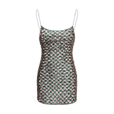 Oseree Multicolor Polyester Cocktail Dress In Green