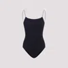 Oseree 'lumière Maillot' Blue Swimsuit With Open Back In Navy Blue
