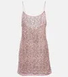 Oseree Oséree Sequin Embellished Spaghetti Strap Mini Dress In Pink