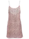 Oseree Oséree Sequin Embellished Spaghetti Strap Mini Dress In Pink & Purple