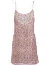 OSEREE NETQUINS SLIP DRESS WITH SEQUINS