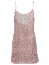 Oseree Oséree Sequin Embellished Spaghetti Strap Mini Dress In Pink & Purple