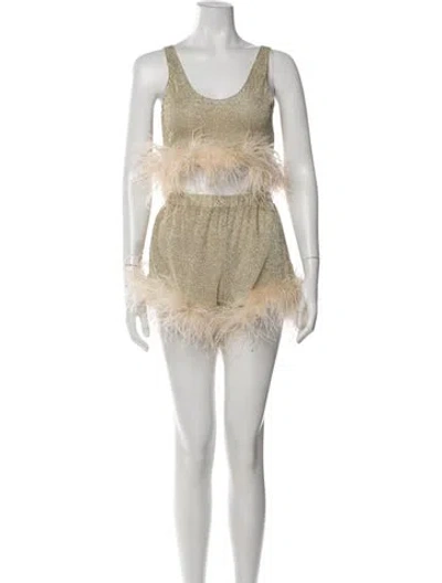 Pre-owned Oseree Nylon Printed Short Set In Neutral