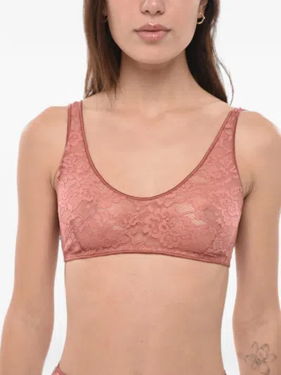 Oseree O-lover Floral-lace Bra In Pink