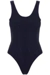 Oseree Glitter Finish Sporty Swimsuit With High-cut Legs In Blue