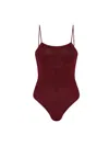 Oseree Spaghetti Strap One-piece Swimsuit In Burgundy