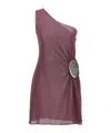 OSEREE ONE-SHOULDER LUREX MINIDRESS