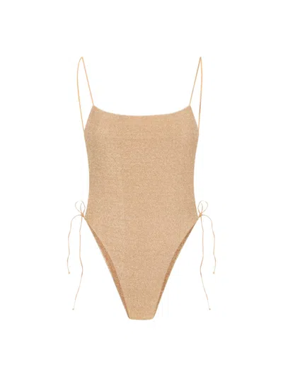 Oseree One-piece Swimsuit "lumière" In Gold