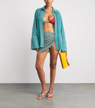 Oseree Oséree Oversized Lumière Shirt In Blue