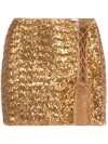 Oseree Sequin-embellished Miniskirt In Yellow & Orange