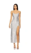 Oseree Oséree Sequins Sequins Long Dress In Metallic Silver
