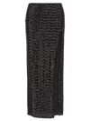 Oseree High-waisted Sequin-embellished Midi Skirt In Black