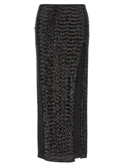 Oseree Oséree 'paillettes Long' Skirt In Black