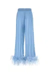 Oseree Oséree Lumière Feather-trimmed Wide-leg Pants