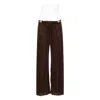 Oseree Beaded Detail Trousers In Brown
