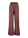 Oseree Lumière Trousers In Semi-transparent Brown Metallic Fabric In Brown