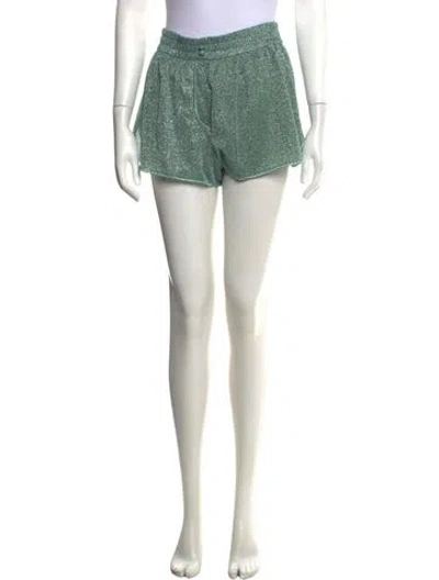 Pre-owned Oseree Patterned Mini Shorts In Green