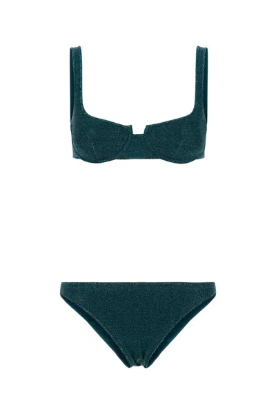 Oseree Petrol Blue Nylon Blend Bikini