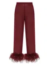 Oseree Plumage Feather-trim Trousers