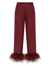 Oseree Plumage Feather-trim Trousers
