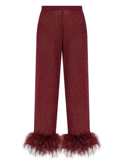 OSEREE PLUMAGE TROUSERS - WOMEN'S - POLYAMIDE/LUREX/OSTRICH FEATHER