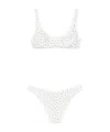 Oseree Polka Dot Bikini Set In White