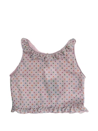 Oseree Kids' Printed Ruffled Top In Pink