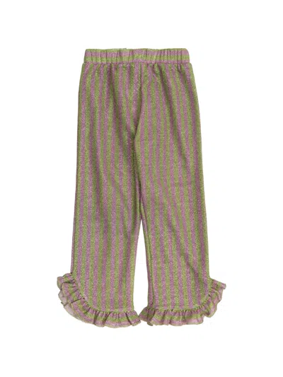Oseree Kids' Printed Ruffled Trousers In Green