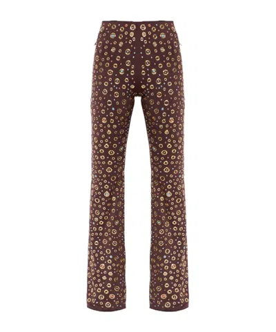 Oseree Printed Trousers In Brown