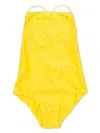 Oseree Rhinestone-embellished Swimsuit In Yellow