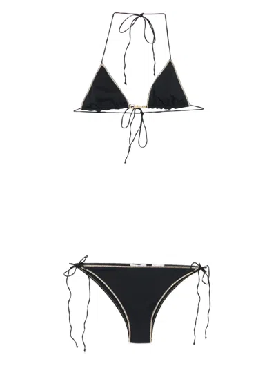 Oseree Ribbed Bikini In Black