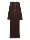 Oseree Ring V-neck Dress In Brown