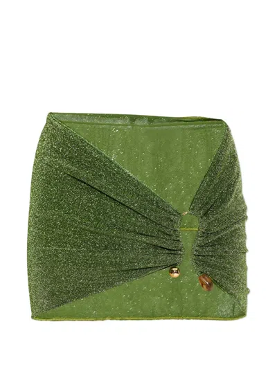 Oseree Ring-detail Mini Skirt In Green