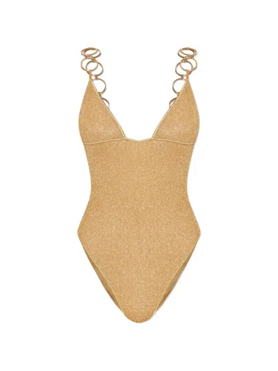Oseree Ring-strap Swimsuit In Gold