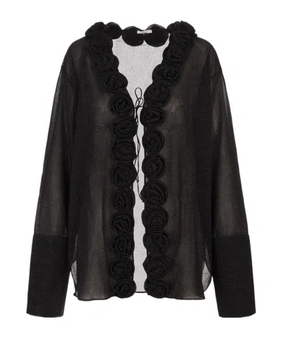 Oseree Button-down Shirt In Black