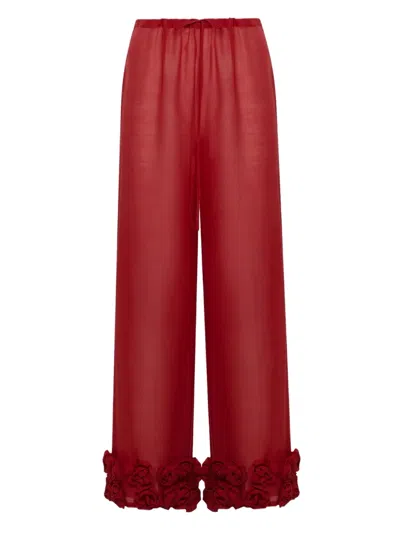Oseree Rose Trousers In Red