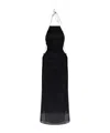 Oseree Ruched Halterneck Maxi Dress In Black