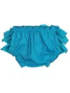 Oseree Ruffled Bikini Bottom In Blue