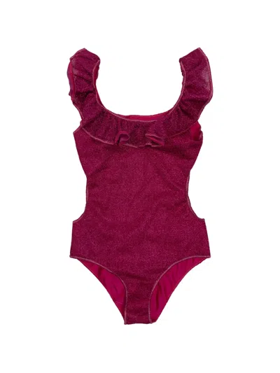 Oseree Kids' Ruffled Swimsuit In Pink