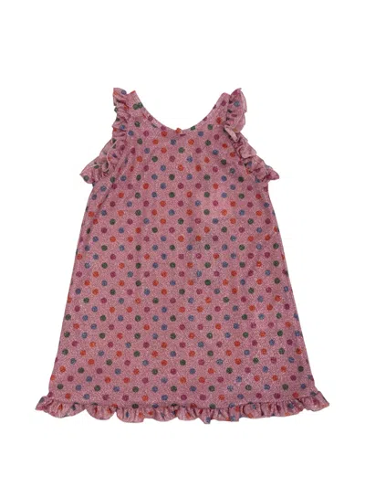 Oseree Kids' Ruffled-trim Polka Dot Dress In Pink