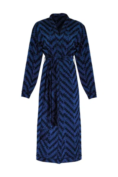 Oseree Safari Kaftan Mystic Jacquard Blue