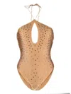 OSEREE SAND STONE GEM NECKLACE MAILLOT SWIMSUIT