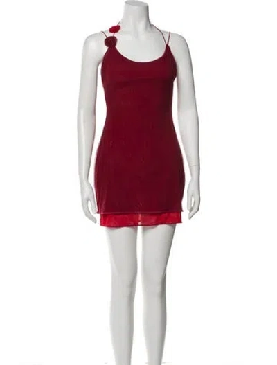Pre-owned Oseree Scoop Neck Mini Dress W/ Tags In Red