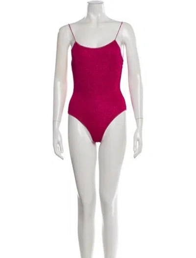 Pre-owned Oseree Scoop Neck Sleeveless Bodysuit In Pink