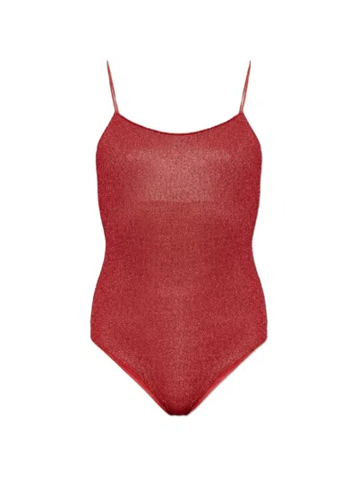 Oseree Scoop-neck Swimsuit In Red