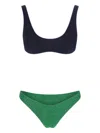 Oseree 'lumiere Sporty' Multicolor Bi-color Bikini Set In Tech Fabric Woman In Multicolour