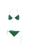 Oseree Two-tone Nylon Blend Lumiere Bikini In Emerald Green